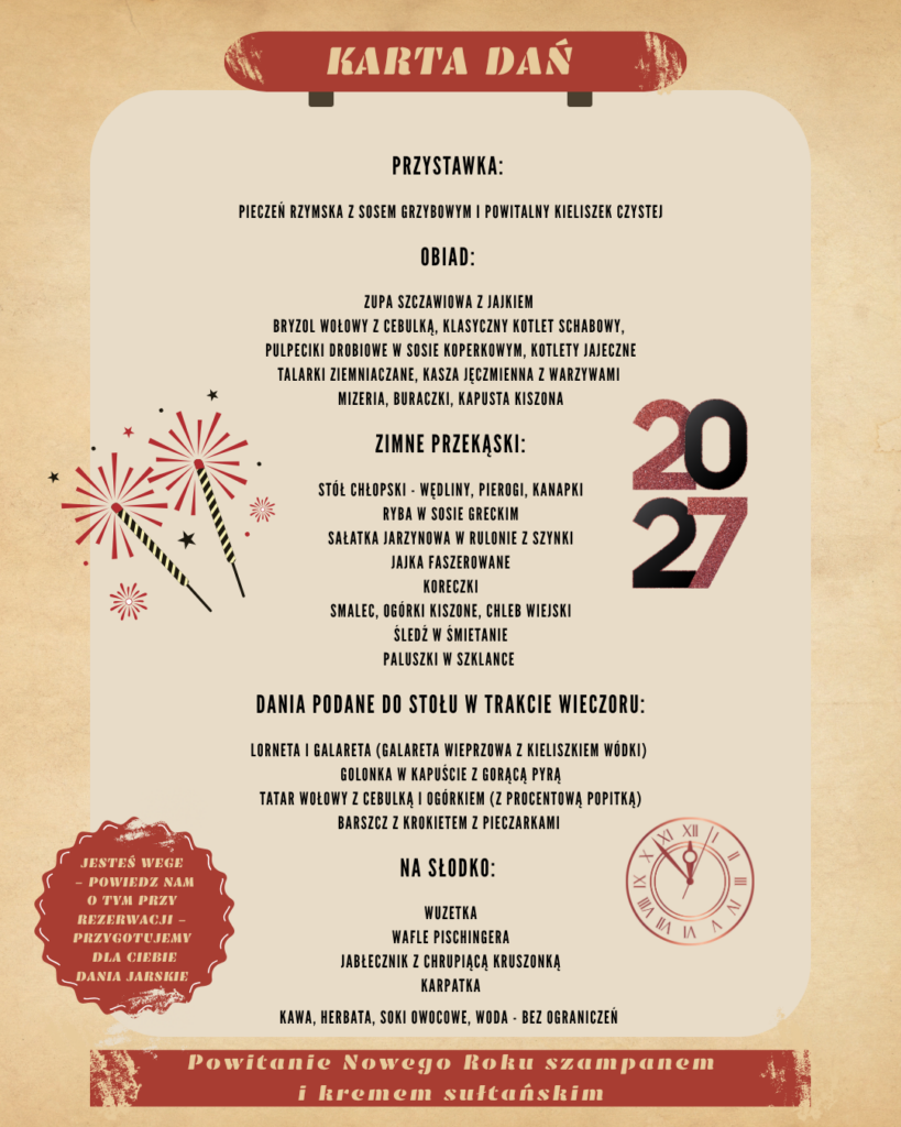 Menu balu sylwestrowego